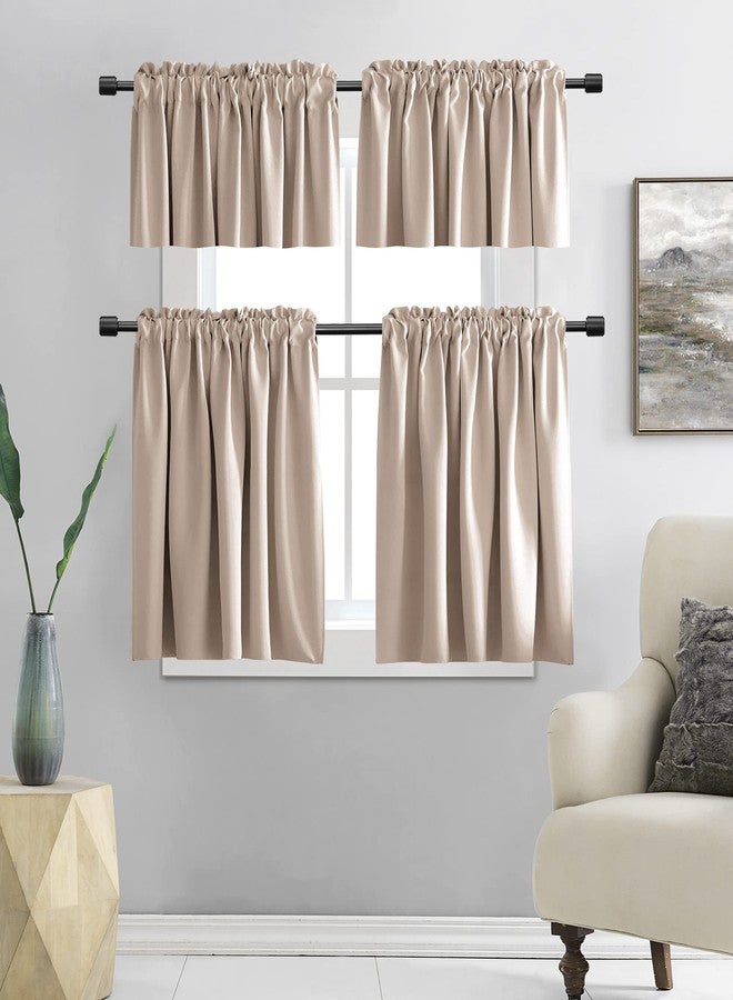 DONREN 2 Panels 30 Inch Length Tier Curtains- Blackout Thermal Insulating Small Valance Curtains for Bathroom with Rod Pocket (Warm Taupe,30 Inches Wide by 30 Inches Long) - Image 5